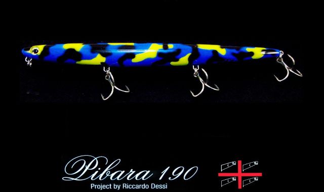 Blu Spin Pibara 190 mm. 190 gr. 30.5 col. MIMETIC BLUE YELLOW
